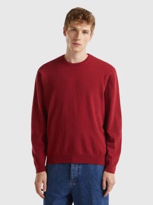 Zdjęcie produktu Benetton, Marl Red Crew Neck Sweater In Pure Merino Wool, size M, Red, Men United Colors of Benetton