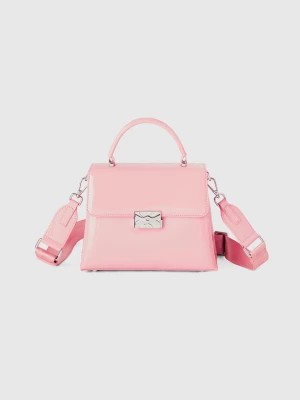 Zdjęcie produktu Benetton, Medium Pink Pastel Bag In Shiny Mock Patent Leather, size OS, Pastel Pink, Women United Colors of Benetton