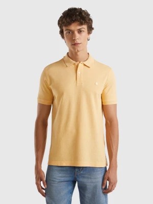 Zdjęcie produktu Benetton, Melange Polo Shirt In Organic Cotton, size M, Yellow, Men United Colors of Benetton
