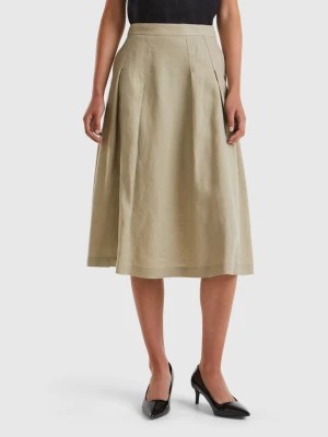 Zdjęcie produktu Benetton, Midi Skirt In Pure Linen, size , Light Green, Women United Colors of Benetton