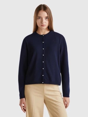 Zdjęcie produktu Benetton, Midnight Blue Cardigan In Pure Merino Wool, size S, Dark Blue, Women United Colors of Benetton