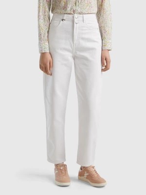 Zdjęcie produktu Benetton, Mom Fit Trousers, size 30, White, Women United Colors of Benetton