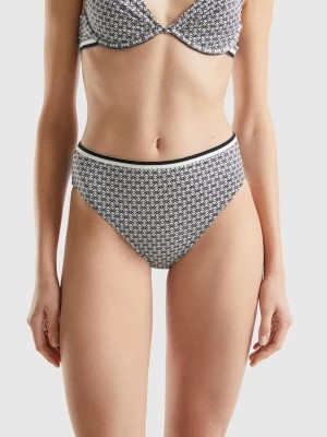 Zdjęcie produktu Benetton, Monogram High-waisted Swim Bottoms, size S, Black, Women United Colors of Benetton