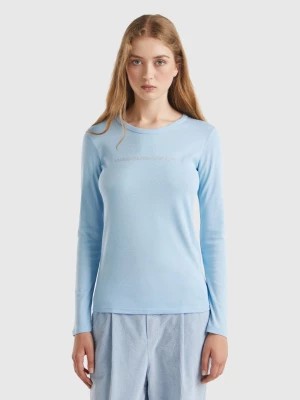Zdjęcie produktu Benetton, Ocean Blue Long Sleeve T-shirt In 100% Cotton, size L, Light Blue, Women United Colors of Benetton