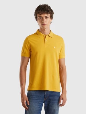 Zdjęcie produktu Benetton, Ocher Yellow Regular Fit Polo, size L, Mustard, Men United Colors of Benetton