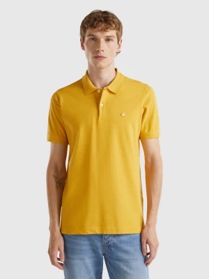 Zdjęcie produktu Benetton, Ocher Yellow Slim Fit Polo, size L, Mustard, Men United Colors of Benetton