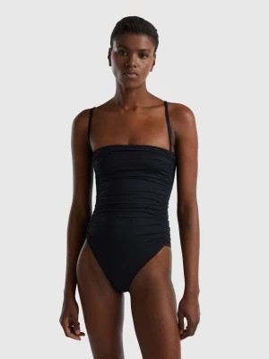 Zdjęcie produktu Benetton, One-piece Swimsuit In Econyl® With Draping, size 3°, Black, Women United Colors of Benetton