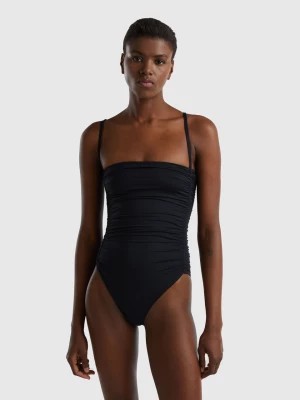 Zdjęcie produktu Benetton, One-piece Swimsuit In Econyl® With Draping, size 5°, Black, Women United Colors of Benetton