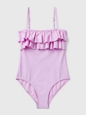 Zdjęcie produktu Benetton, One-piece Swimsuit In Econyl® With Frills, size XS, Lilac, Kids United Colors of Benetton