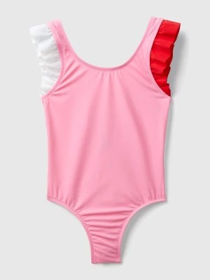 Zdjęcie produktu Benetton, One-piece Swimsuit With Ruffles In Econyl®, size 2XL, Pink, Kids United Colors of Benetton
