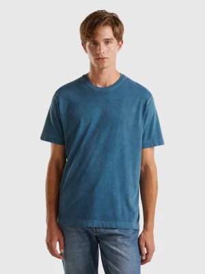 Zdjęcie produktu Benetton, Organic Cotton T-shirt, size L, Air Force Blue, Men United Colors of Benetton