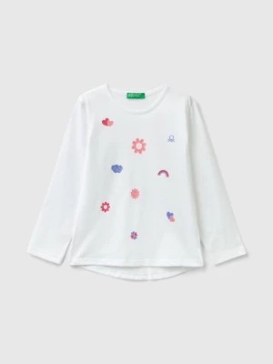 Zdjęcie produktu Benetton, Organic Cotton T-shirt With Print, size 90, White, Kids United Colors of Benetton