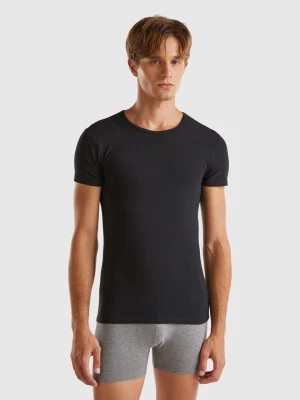 Zdjęcie produktu Benetton, Organic Stretch Cotton T-shirt, size L, Black, Men United Colors of Benetton