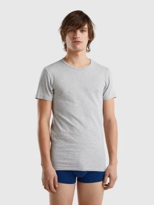 Zdjęcie produktu Benetton, Organic Stretch Cotton T-shirt, size M, Light Gray, Men United Colors of Benetton