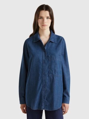 Zdjęcie produktu Benetton, Oversized Fit Shirt In Chambray, size XXS, Blue, Women United Colors of Benetton