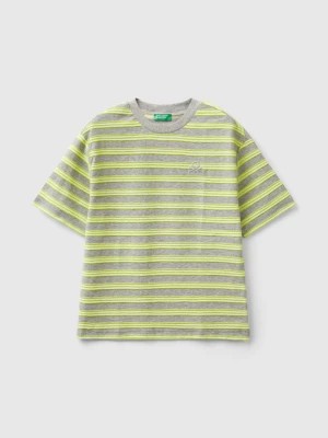 Zdjęcie produktu Benetton, Oversized Striped T-shirt, size S, Light Gray, Kids United Colors of Benetton