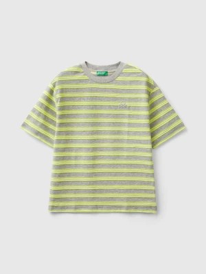 Zdjęcie produktu Benetton, Oversized Striped T-shirt, size XL, Light Gray, Kids United Colors of Benetton