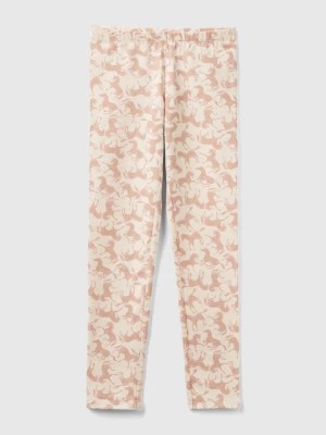 Zdjęcie produktu Benetton, Pale Pink Leggings With Horse Print, size M, Soft Pink, Kids United Colors of Benetton