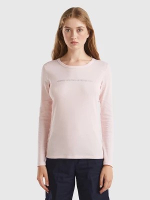 Zdjęcie produktu Benetton, Pastel Pink Long Sleeve T-shirt In 100% Cotton, size L, Pastel Pink, Women United Colors of Benetton