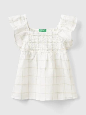 Zdjęcie produktu Benetton, Pattern Blouse In Linen Blend, size L, White, Kids United Colors of Benetton