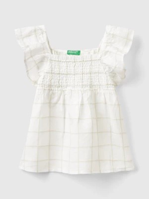 Zdjęcie produktu Benetton, Pattern Blouse In Linen Blend, size XL, White, Kids United Colors of Benetton