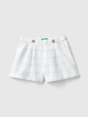 Zdjęcie produktu Benetton, Patterned Bermudas In Linen Blend, size 90, White, Kids United Colors of Benetton