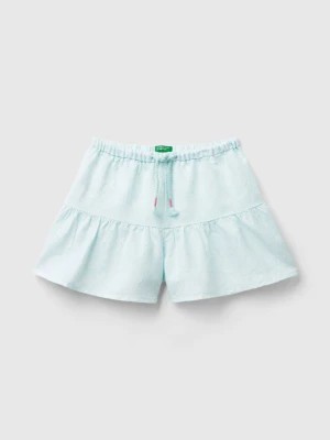 Zdjęcie produktu Benetton, Patterned Bermudas In Linen Blend, size L, Aqua, Kids United Colors of Benetton