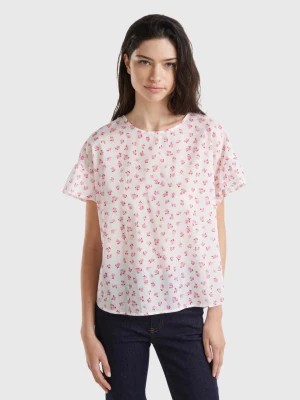 Zdjęcie produktu Benetton, Patterned Blouse In Light Cotton, size XS, Creamy White, Women United Colors of Benetton