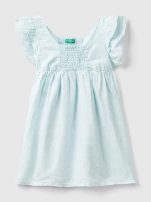 Zdjęcie produktu Benetton, Patterned Dress In Linen Blend, size 104, Aqua, Kids United Colors of Benetton