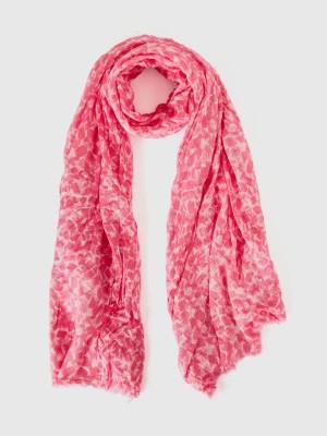 Zdjęcie produktu Benetton, Patterned Scarf In Sustainable Viscose, size OS, Pink, Women United Colors of Benetton