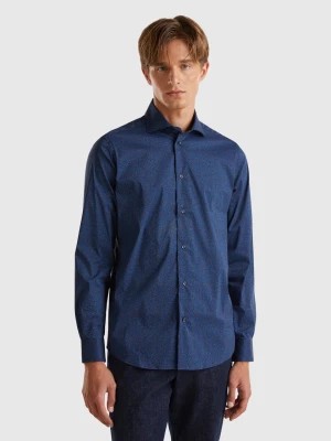 Zdjęcie produktu Benetton, Patterned Slim Fit Shirt, size XXL, Dark Blue, Men United Colors of Benetton