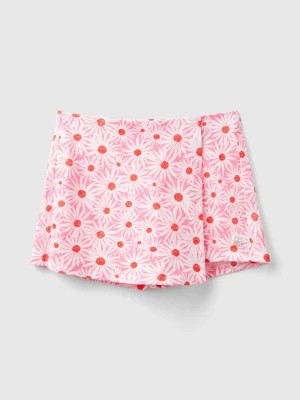 Zdjęcie produktu Benetton, Pink Culottes With Floral Print, size XL, Pink, Kids United Colors of Benetton