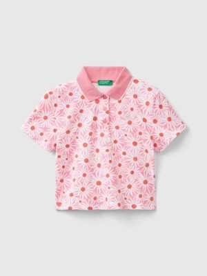 Zdjęcie produktu Benetton, Pink Polo Shirt With Floral Print, size 3XL, Pink, Kids United Colors of Benetton