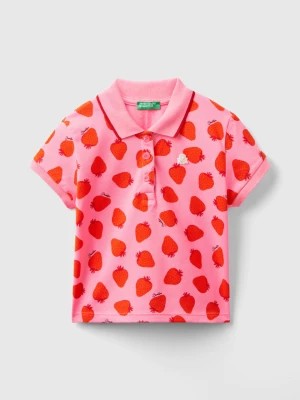 Zdjęcie produktu Benetton, Pink Polo With Strawberry Pattern, size 104, Pink, Kids United Colors of Benetton
