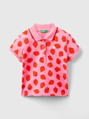 Zdjęcie produktu Benetton, Pink Polo With Strawberry Pattern, size 82, Pink, Kids United Colors of Benetton