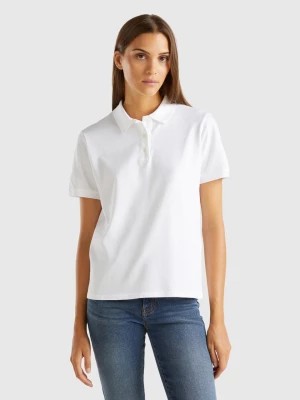 Zdjęcie produktu Benetton, Polo In Stretch Organic Cotton, size M, White, Women United Colors of Benetton