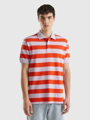 Zdjęcie produktu Benetton, Polo With Lilac And Red Stripes, size L, Multi-color, Men United Colors of Benetton