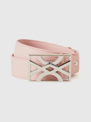 Zdjęcie produktu Benetton, Powder Pink Belt With Logo Buckle, size XL, Soft Pink, Women United Colors of Benetton