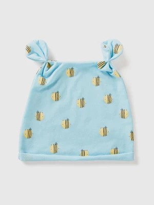 Zdjęcie produktu Benetton, Printed Cap In 100% Cotton, size 82, Light Blue, Kids United Colors of Benetton