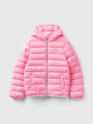 Zdjęcie produktu Benetton, Puffer Jacket With Hood, size S, Pink, Kids United Colors of Benetton