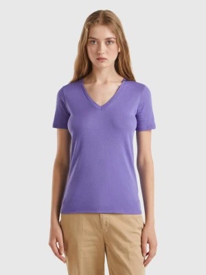 Zdjęcie produktu Benetton, Pure Cotton T-shirt With V-neck, size L, , Women United Colors of Benetton