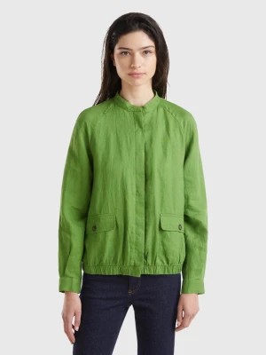 Zdjęcie produktu Benetton, Pure Linen Bomber, size L, Military Green, Women United Colors of Benetton