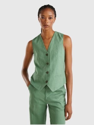 Zdjęcie produktu Benetton, Pure Linen Vest, size , Green, Women United Colors of Benetton