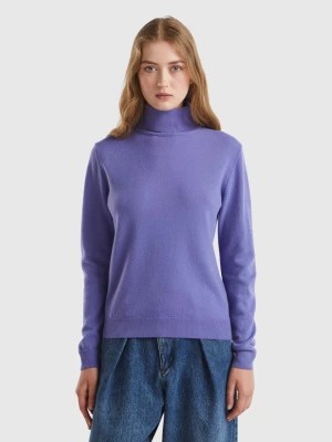 Zdjęcie produktu Benetton, Purple Turtleneck In Pure Merino Wool, size L, , Women United Colors of Benetton
