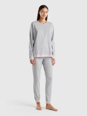 Zdjęcie produktu Benetton, Pyjamas In Long Fiber Cotton, size L, Light Gray, Women United Colors of Benetton