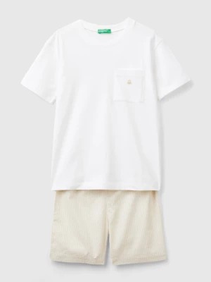 Zdjęcie produktu Benetton, Pyjamas With Striped Shorts, size XS, White, Kids United Colors of Benetton