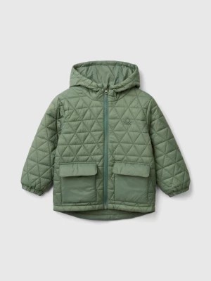 Zdjęcie produktu Benetton, Quilted Jacket With Hood, size 110, Light Green, Kids United Colors of Benetton