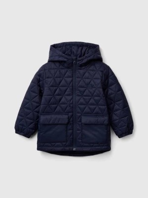 Zdjęcie produktu Benetton, Quilted Jacket With Hood, size 82, Dark Blue, Kids United Colors of Benetton