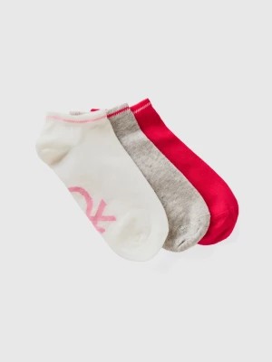 Zdjęcie produktu Benetton, Red, Gray And White Short Socks, size 39-41, Multi-color, Kids United Colors of Benetton