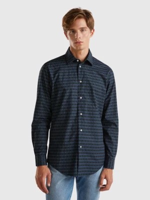 Zdjęcie produktu Benetton, Regular Fit Patterned Shirt, size L, Dark Blue, Men United Colors of Benetton